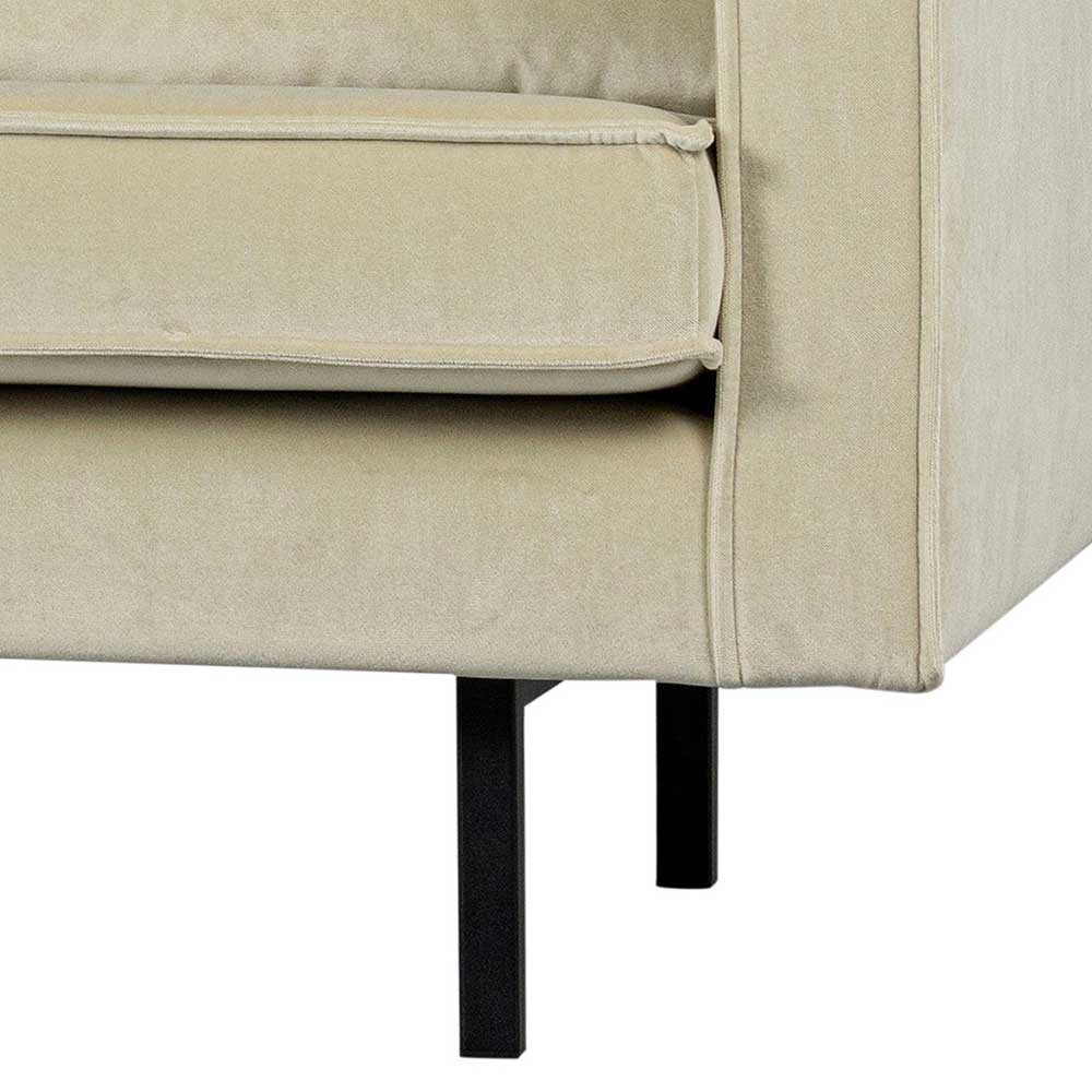 Retro Couch aus Samt in Graugrün - Vontada
