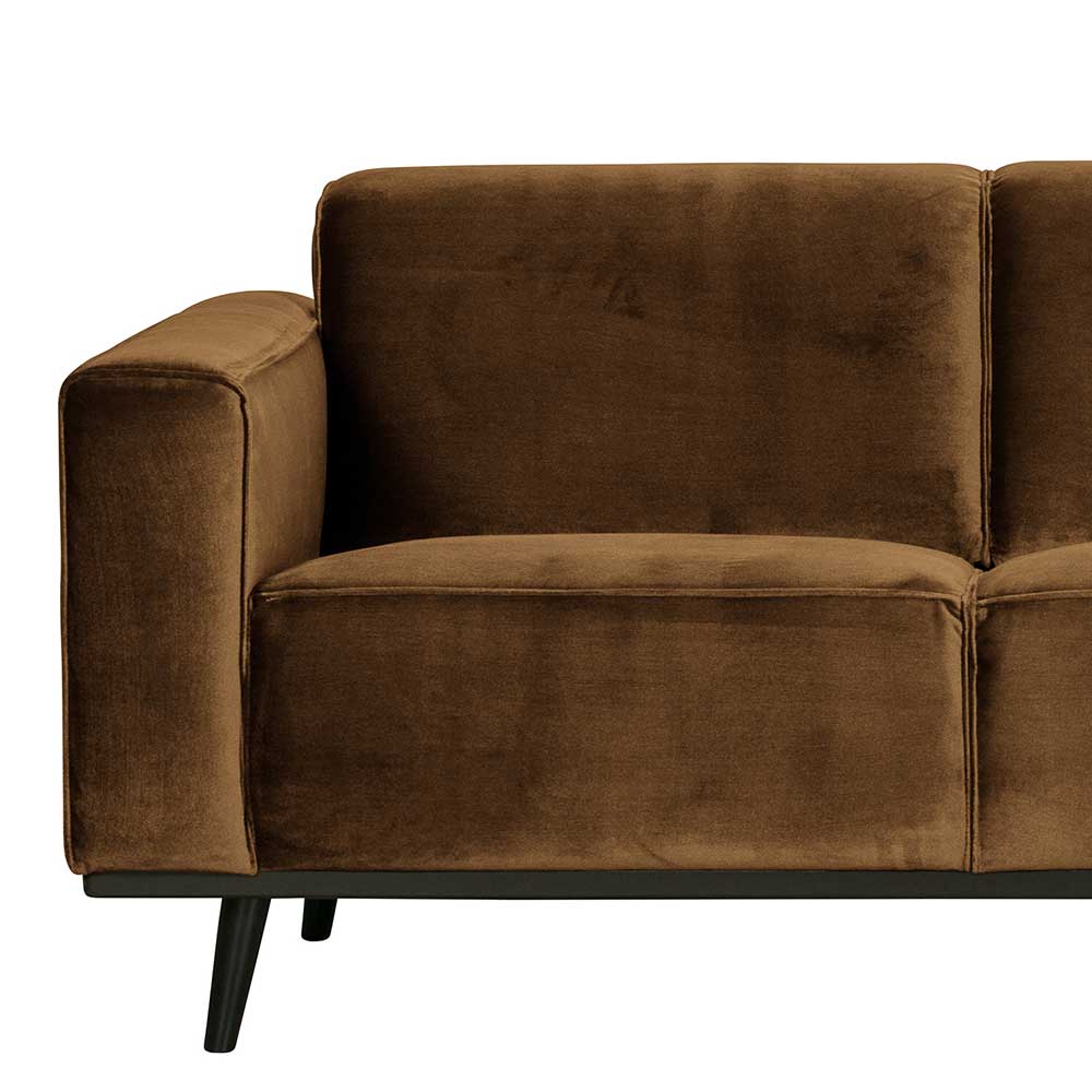 3-Sitzer Samtsofa in Honig Gelb - Flakes