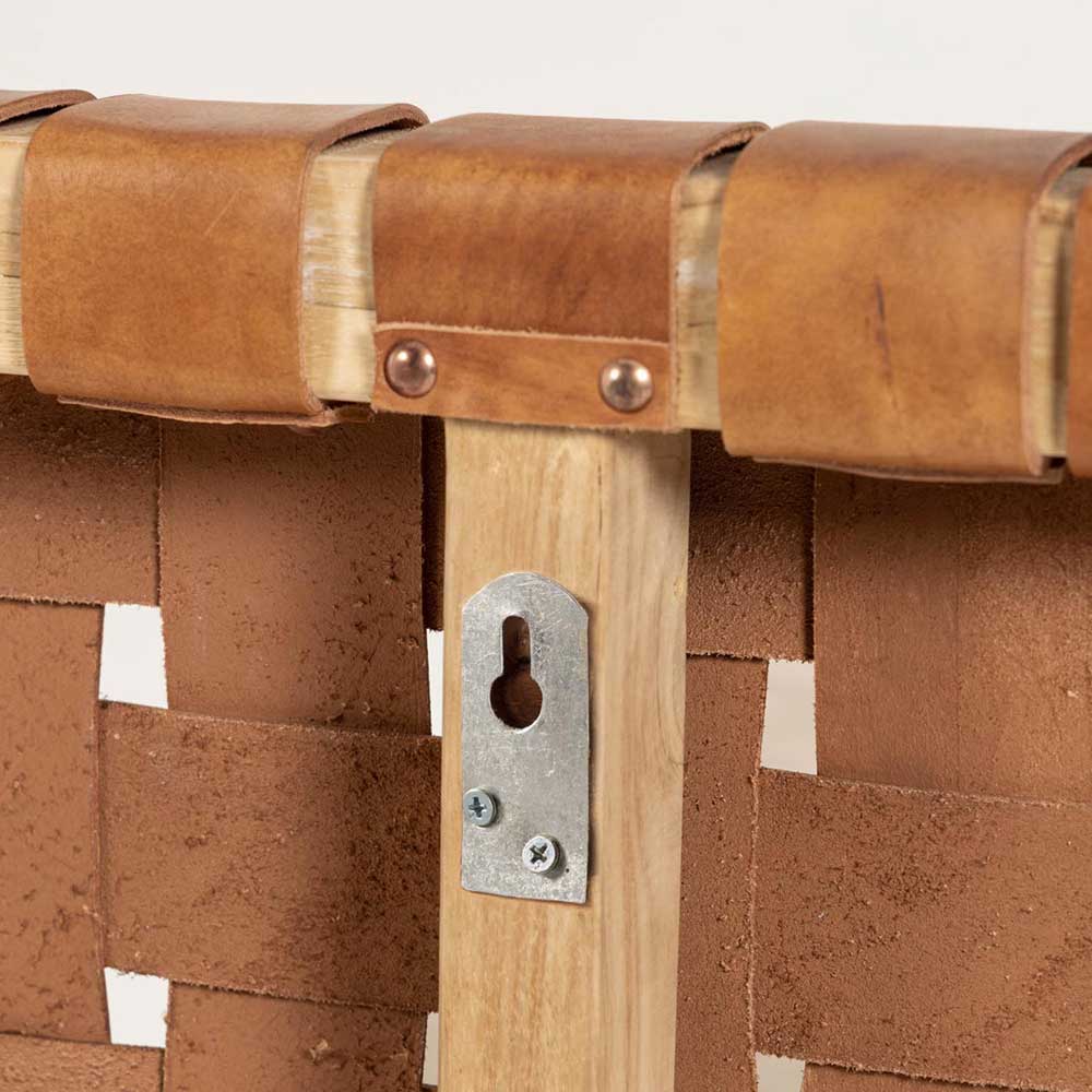 153x110x3 Bett Kopfteil aus Echtleder Geflecht - Standy