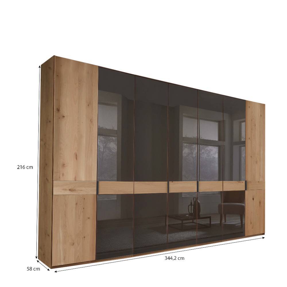 7-türiger Schlafzimmerschrank in Eiche Bianco - Vutonia