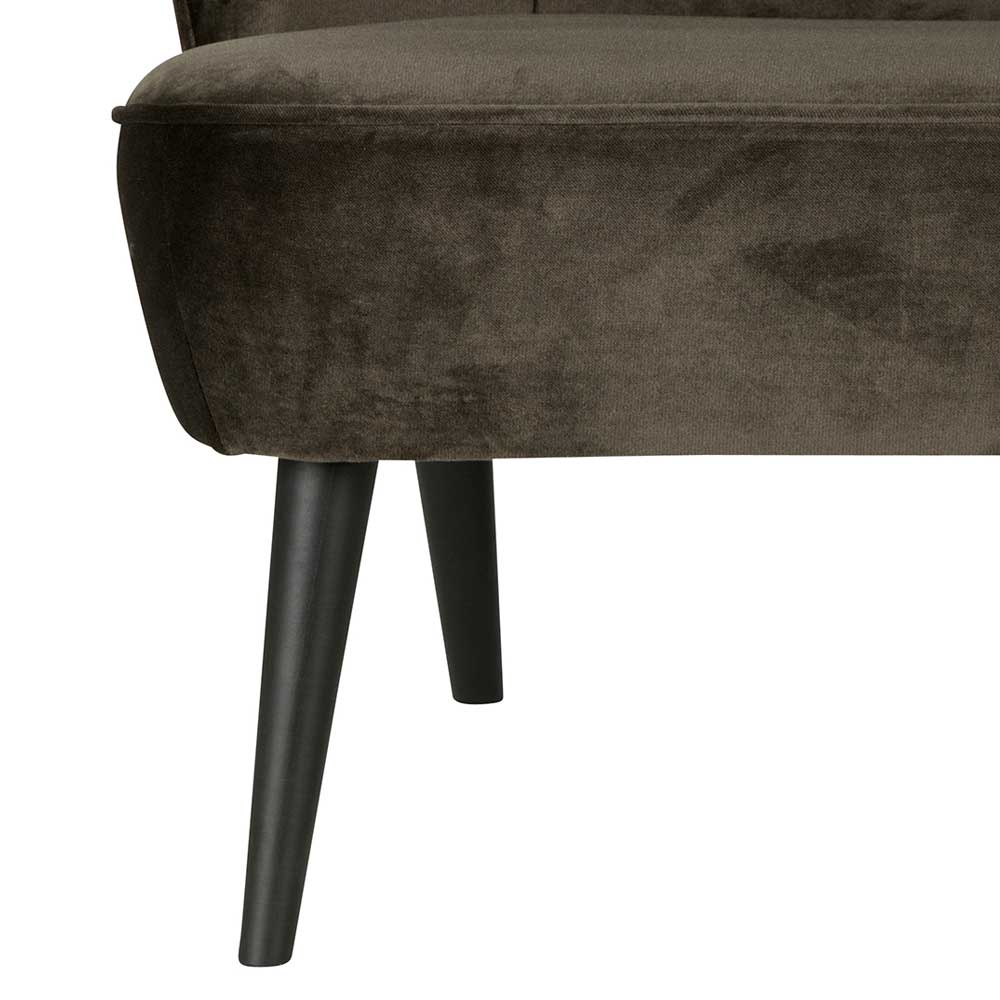 2-Sitzer Couch mit Samt Dunkelgrün Medias & Buche Schwarz