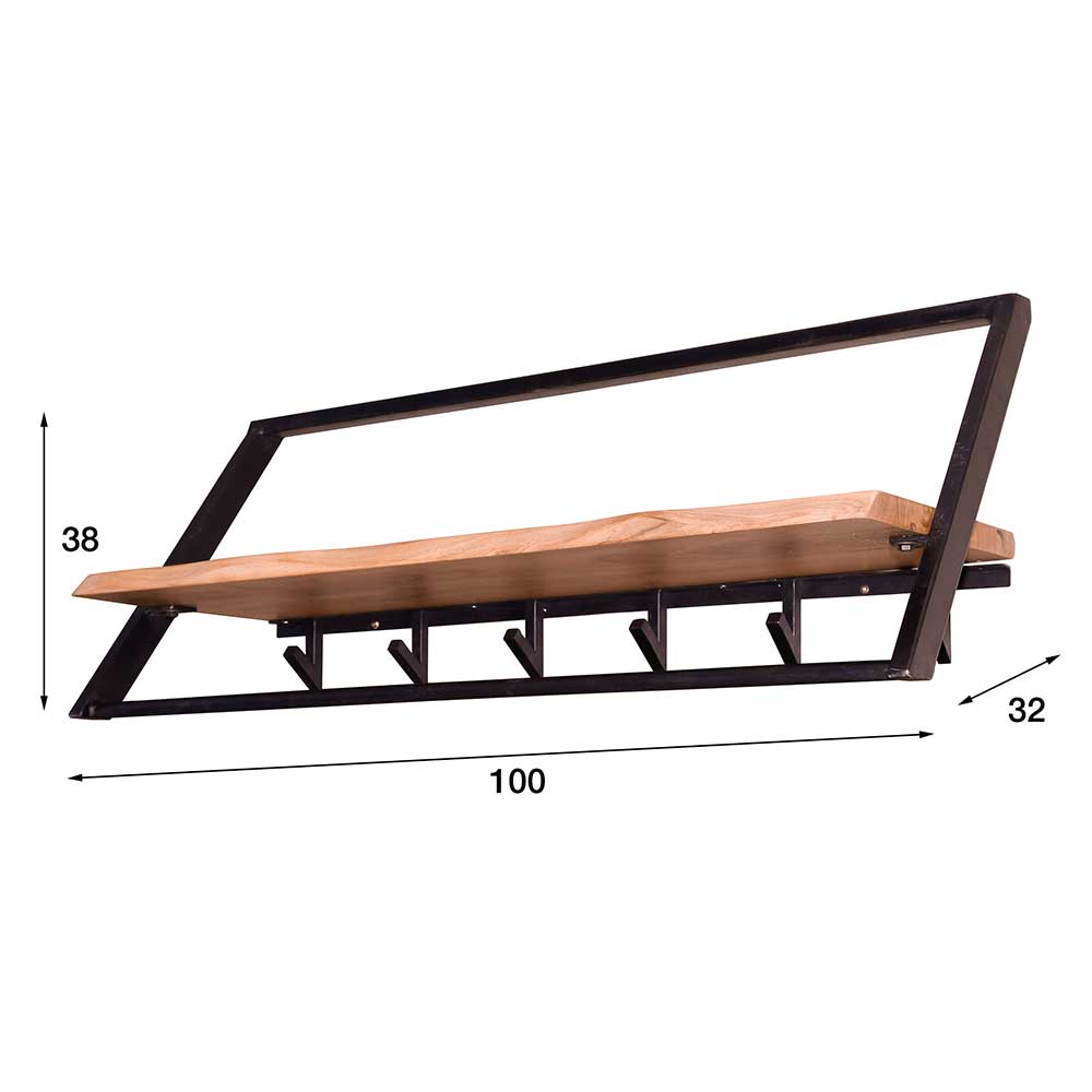 Design Hängegarderobe aus Metall und Holz - Nics