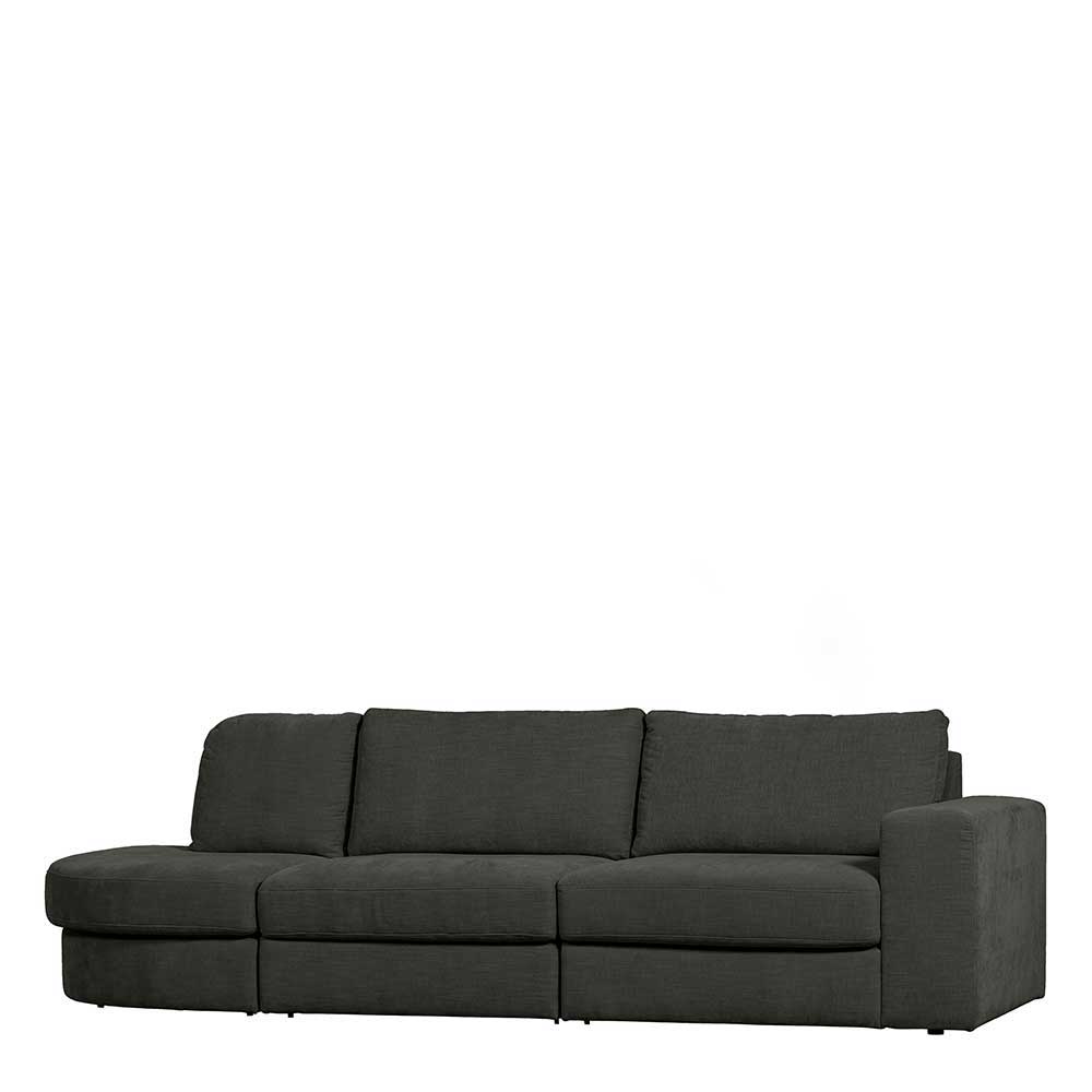 Wohzimmer Sofa in Anthrazit Webstoff-Bezug - Jilatov