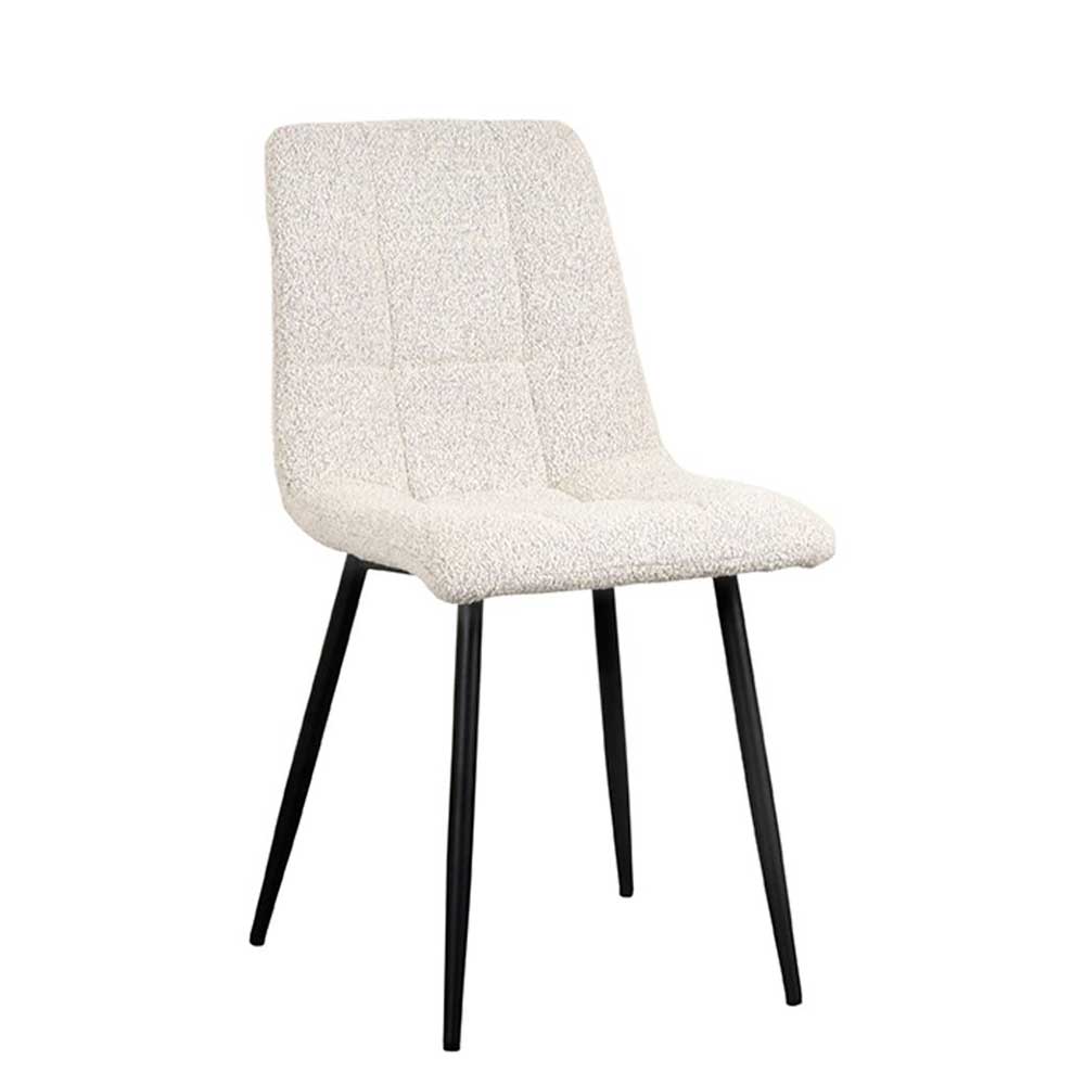 Boucle Polsterstühle in Champagner mit Schwarz - Osasco