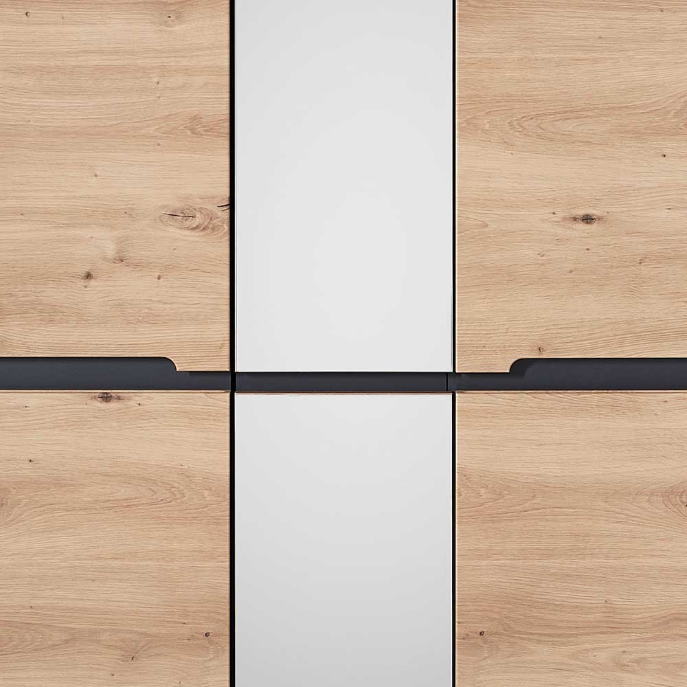 105x192x38 cm Dielen Kleiderschrank mit Spiegel - Kuetra