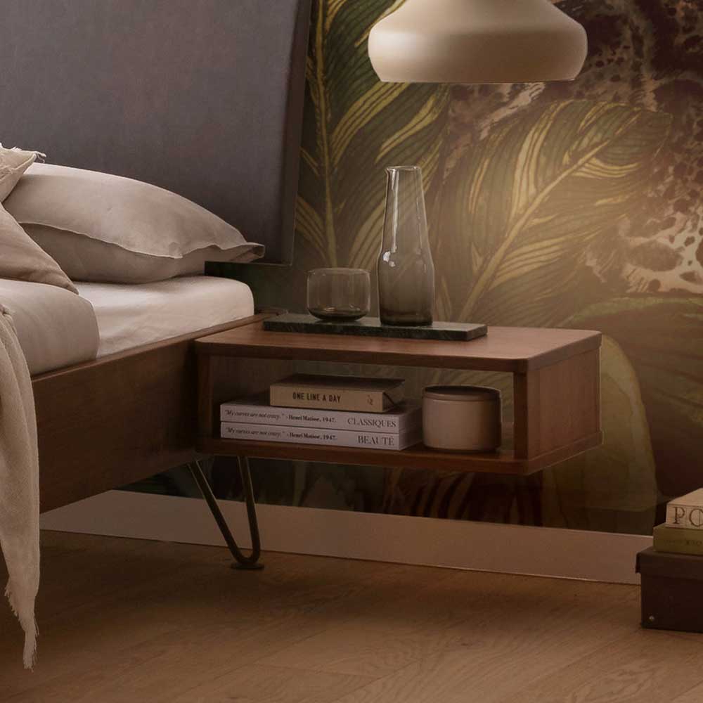 140x200 Bett mit Polsterkopfteil Kunstleder Grau - Ricana
