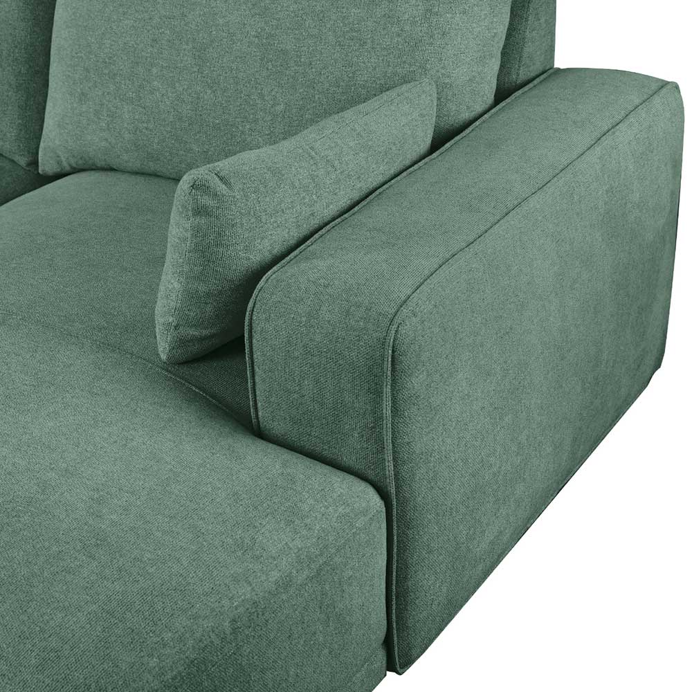 Federkern Ecksofa in Grün Stoffbezug - Tree