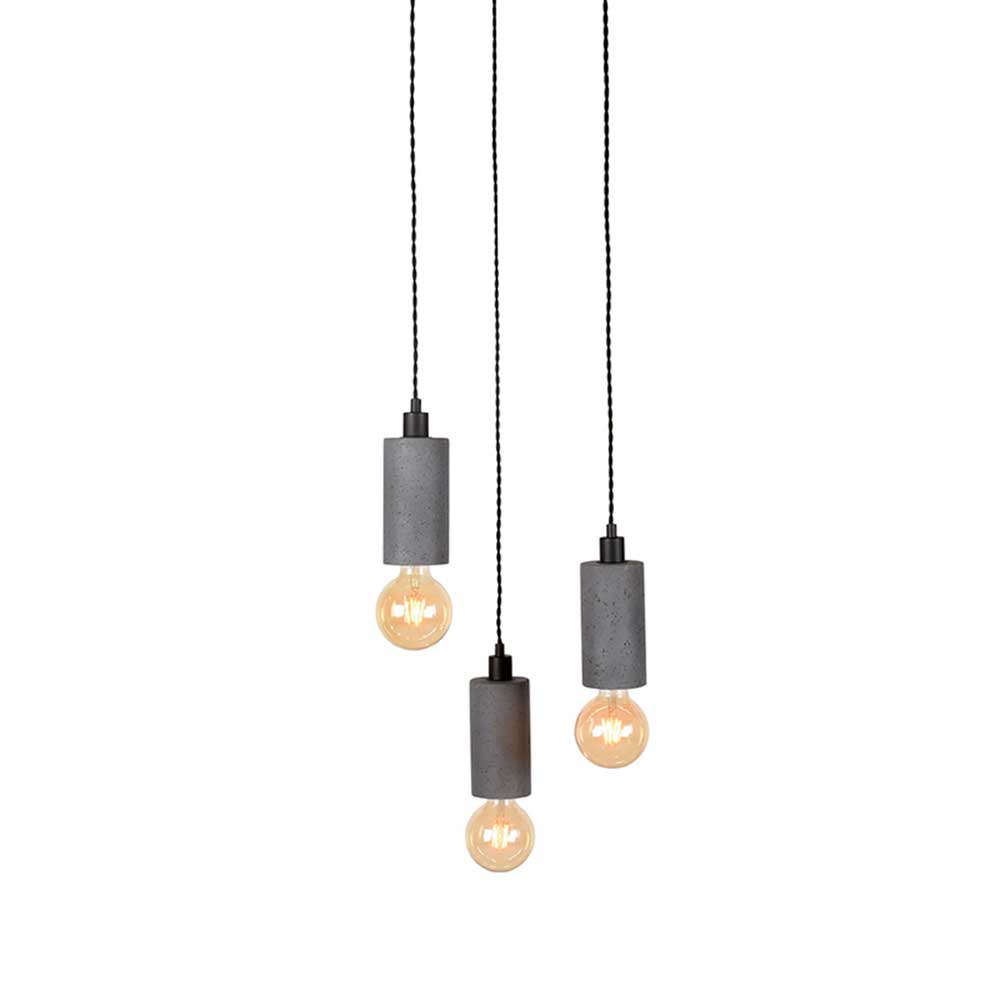 3-flammige Pendelleuchte aus Beton und Metall - Canopuss
