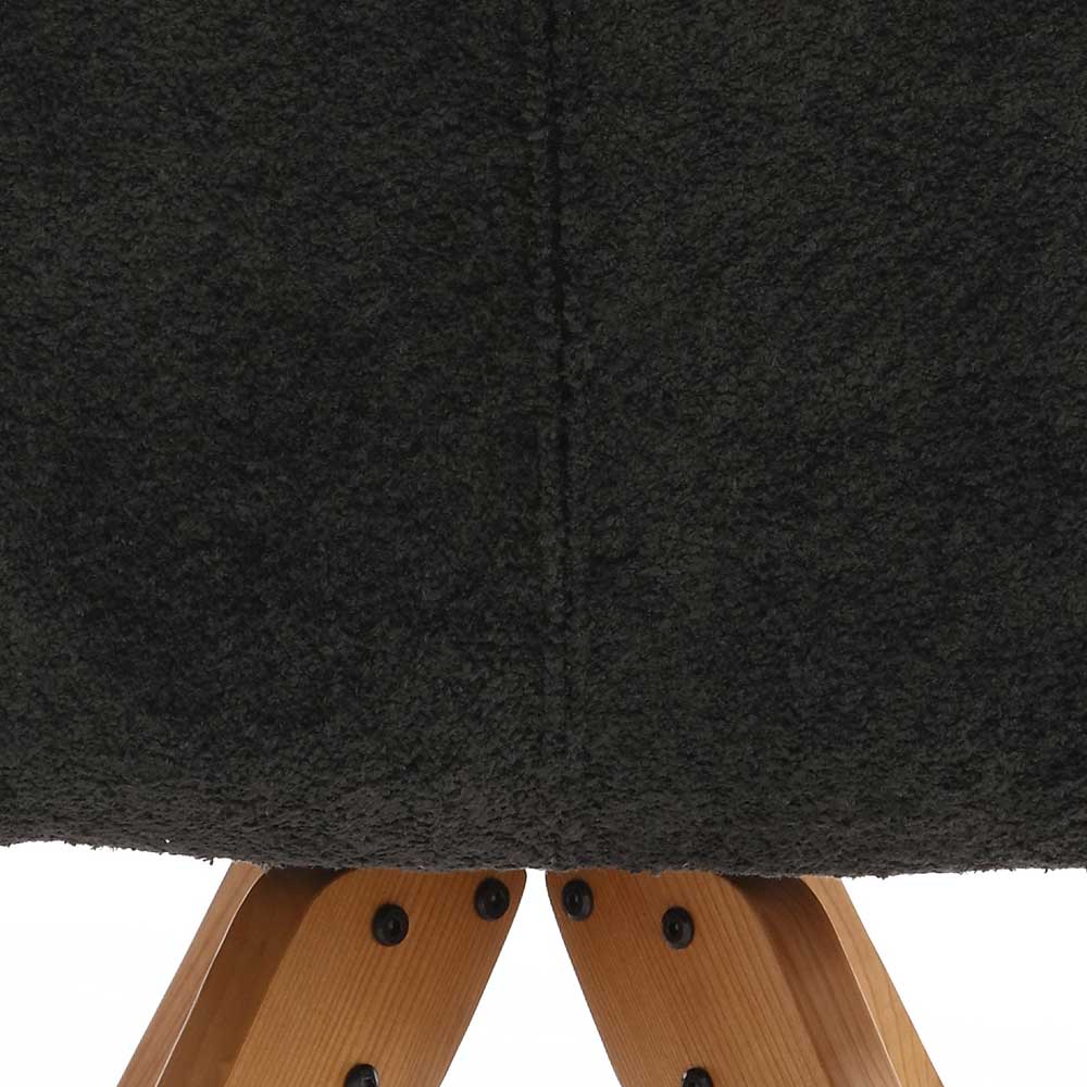 Esstisch Sessel in Anthrazit Boucle - Calmdros (2er Set)