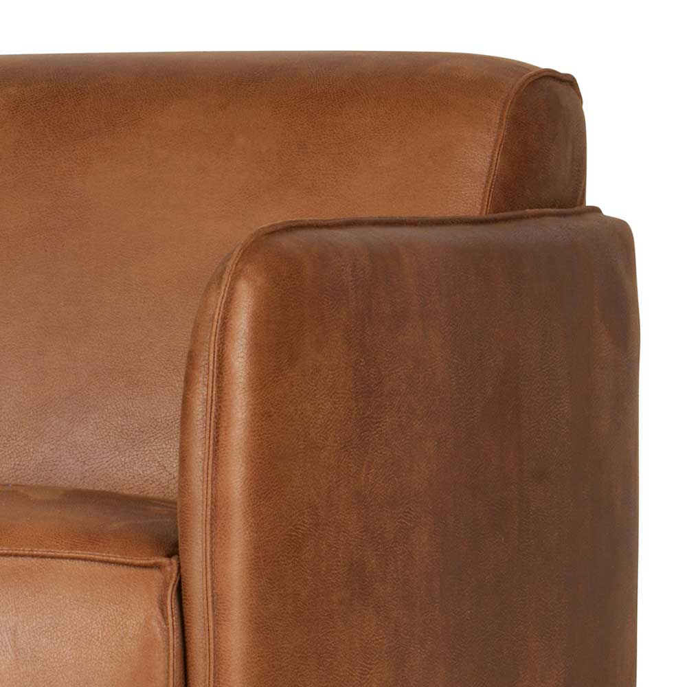 Federkern Komfortsessel mit Leder Cognac - Balance