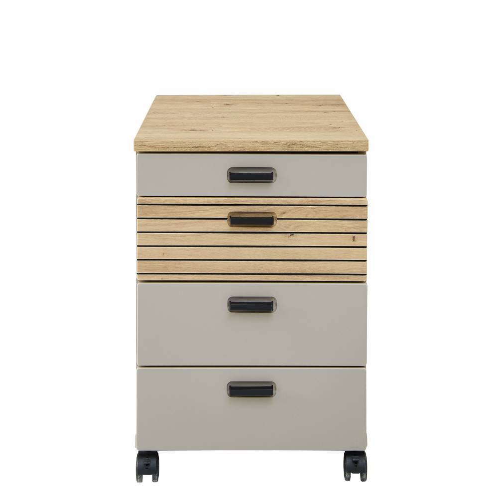 Schreibtisch Rollcontainer in Grau - Dorota