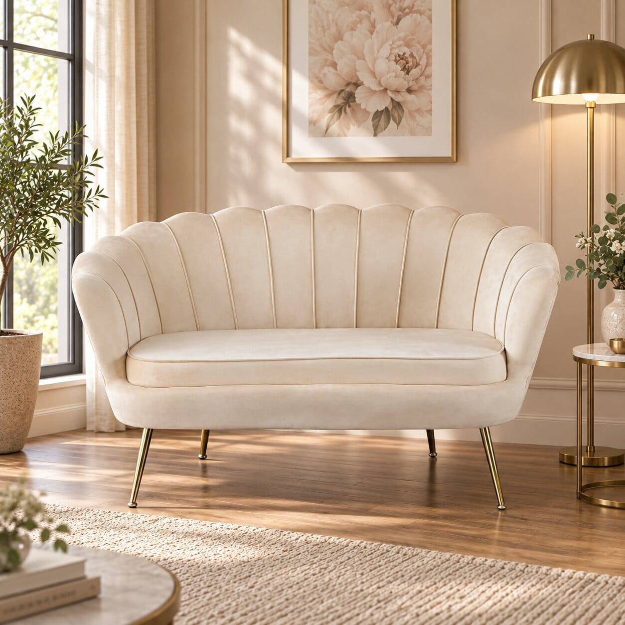 136x78x76 Retro Sofa im Muschel Design - Abboras