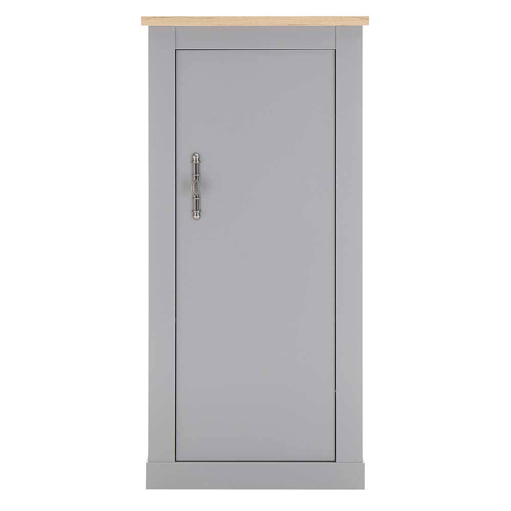 68x142x37 Landhaus Schrank in Lichtgrau & Eiche NB - Buleta