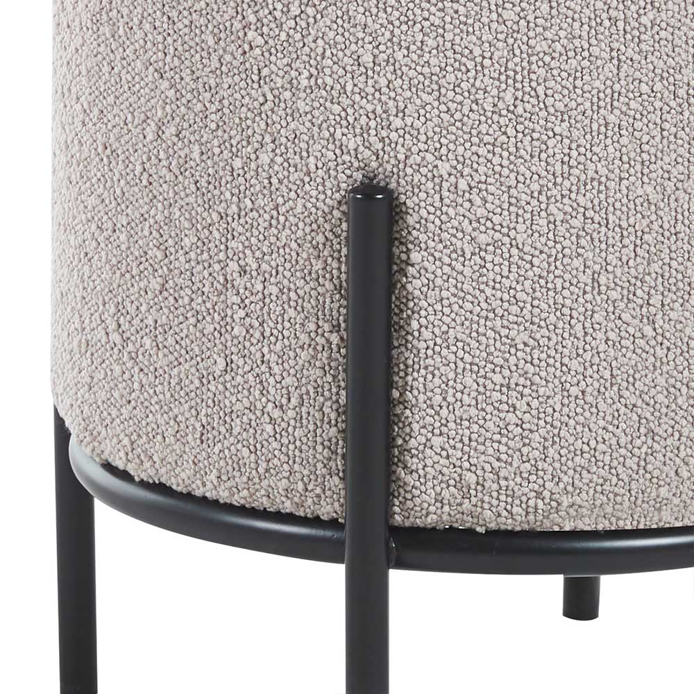 Polsterhocker in Taupe Boucle - Mucurapo