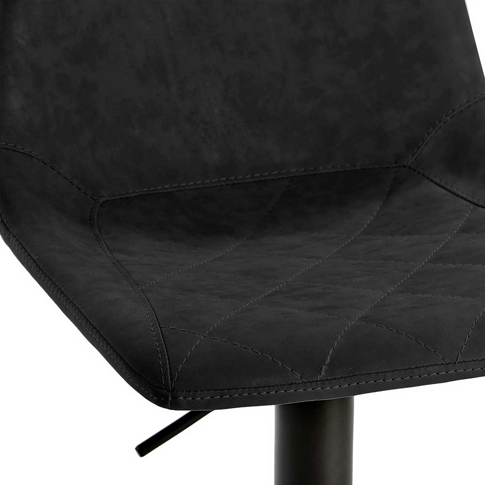 43x110x50 Barhocker mit Lehne in Schwarz - Speranza