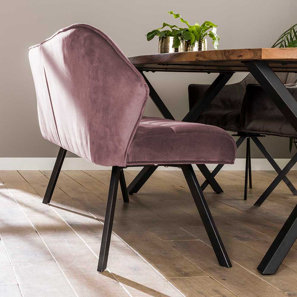 Esszimmer Polsterbank in Rosa Samt - Miobelda