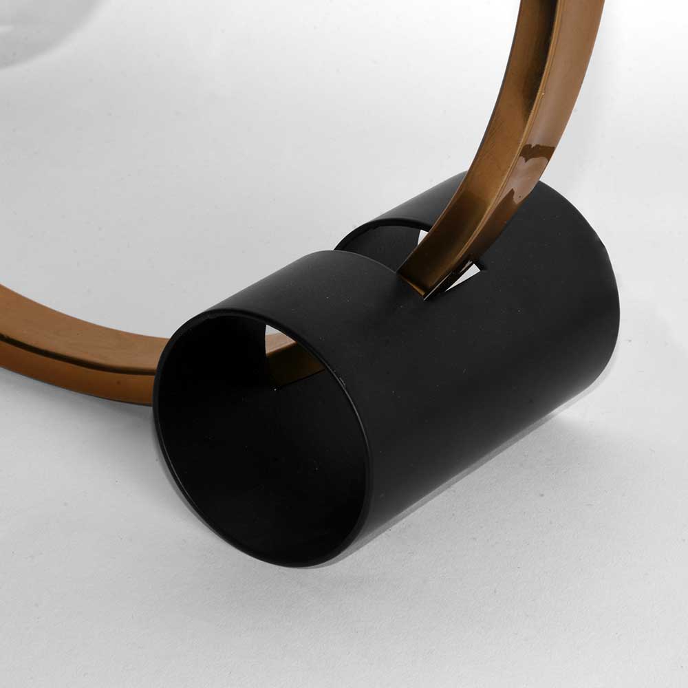 Ringförmige Tischlampe in Gold & Schwarz - Tobago