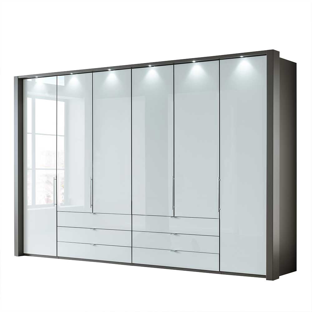 Moderner Kleiderschrank mit Glas Front Weiß - Vilana