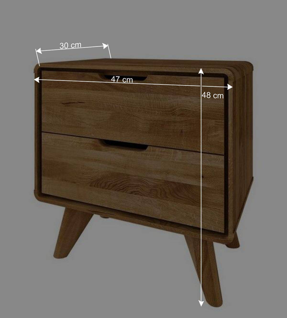 Holz Nachtkommode aus Wildeiche - Eavy