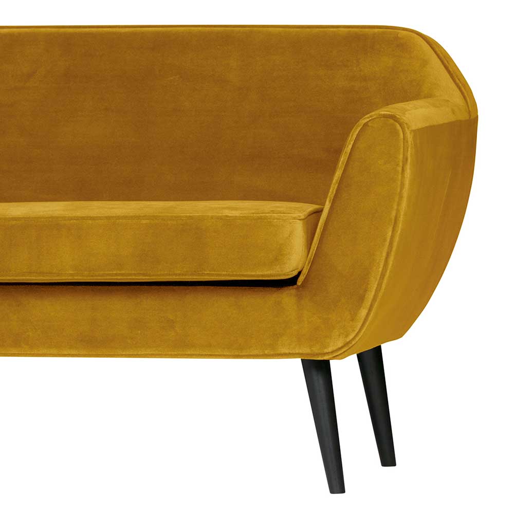 Retro Style 3er Sofa aus Samt Gelb - Ergonio