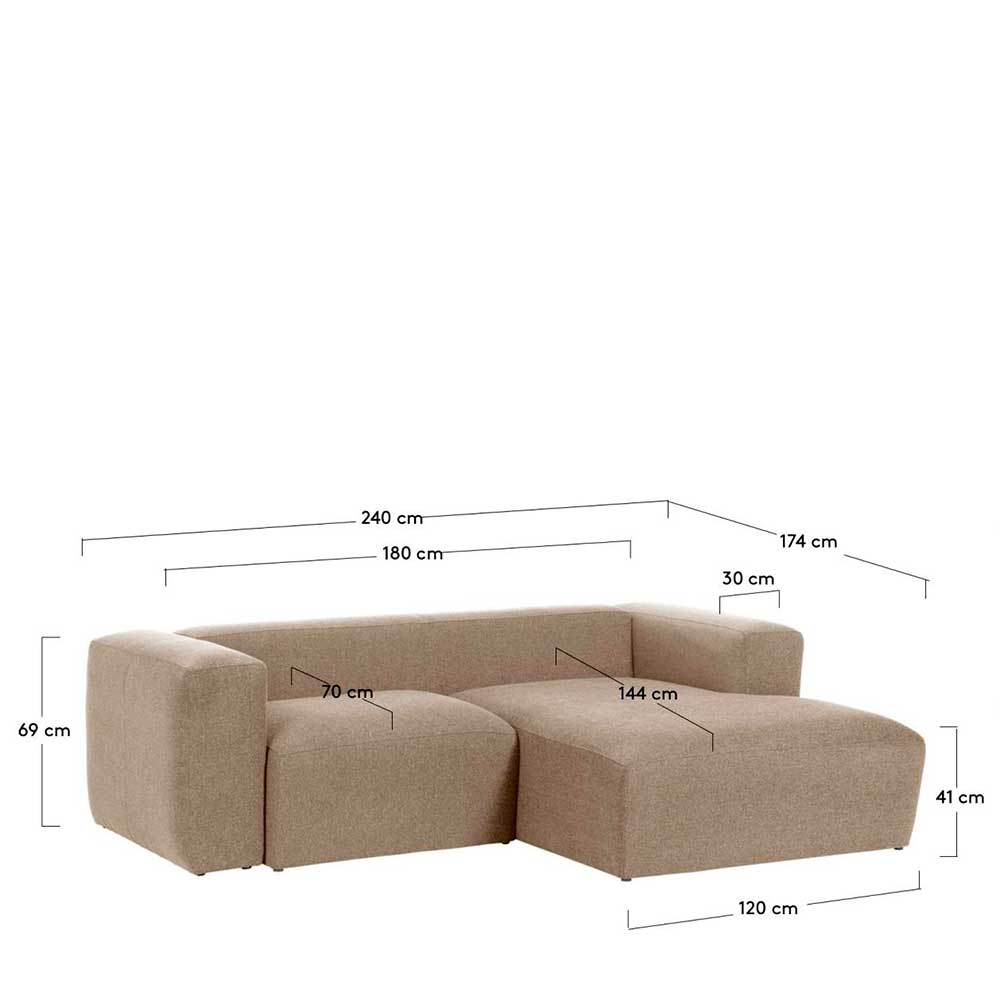 Eckcouch Sofalandschaft in Beige Chenille - Ruhnau