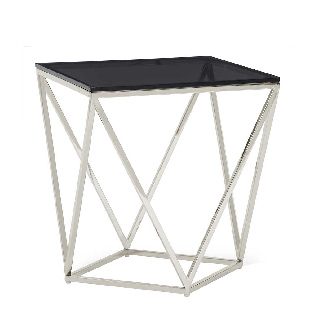 51x56x51 Designer Beistelltisch aus Rauchglas - Lova