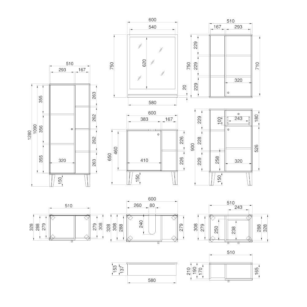 Badeinrichtung komplett modern - Niniana (fünfteilig)
