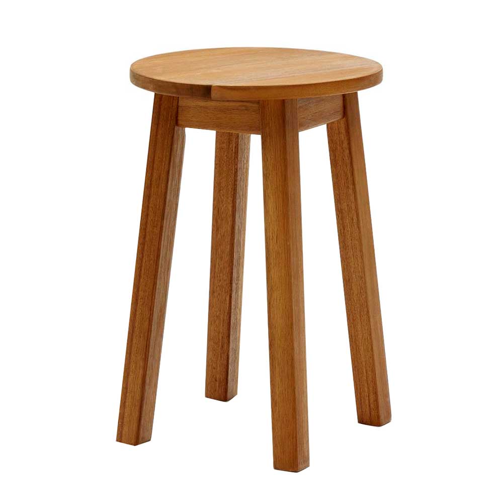 Runder Massivholz-Hocker aus Akazie - Ymer