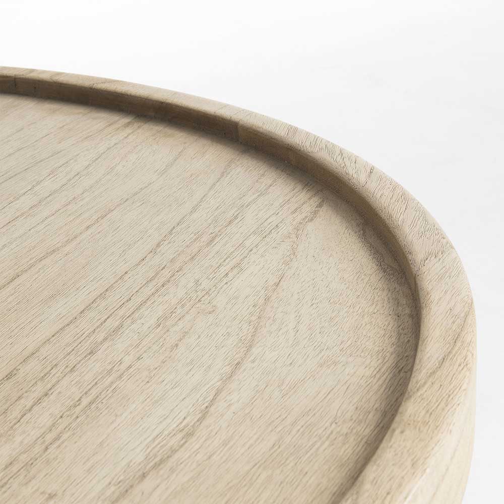 Runder Couchtisch aus Grey Washed Mindi Holz - Paecy