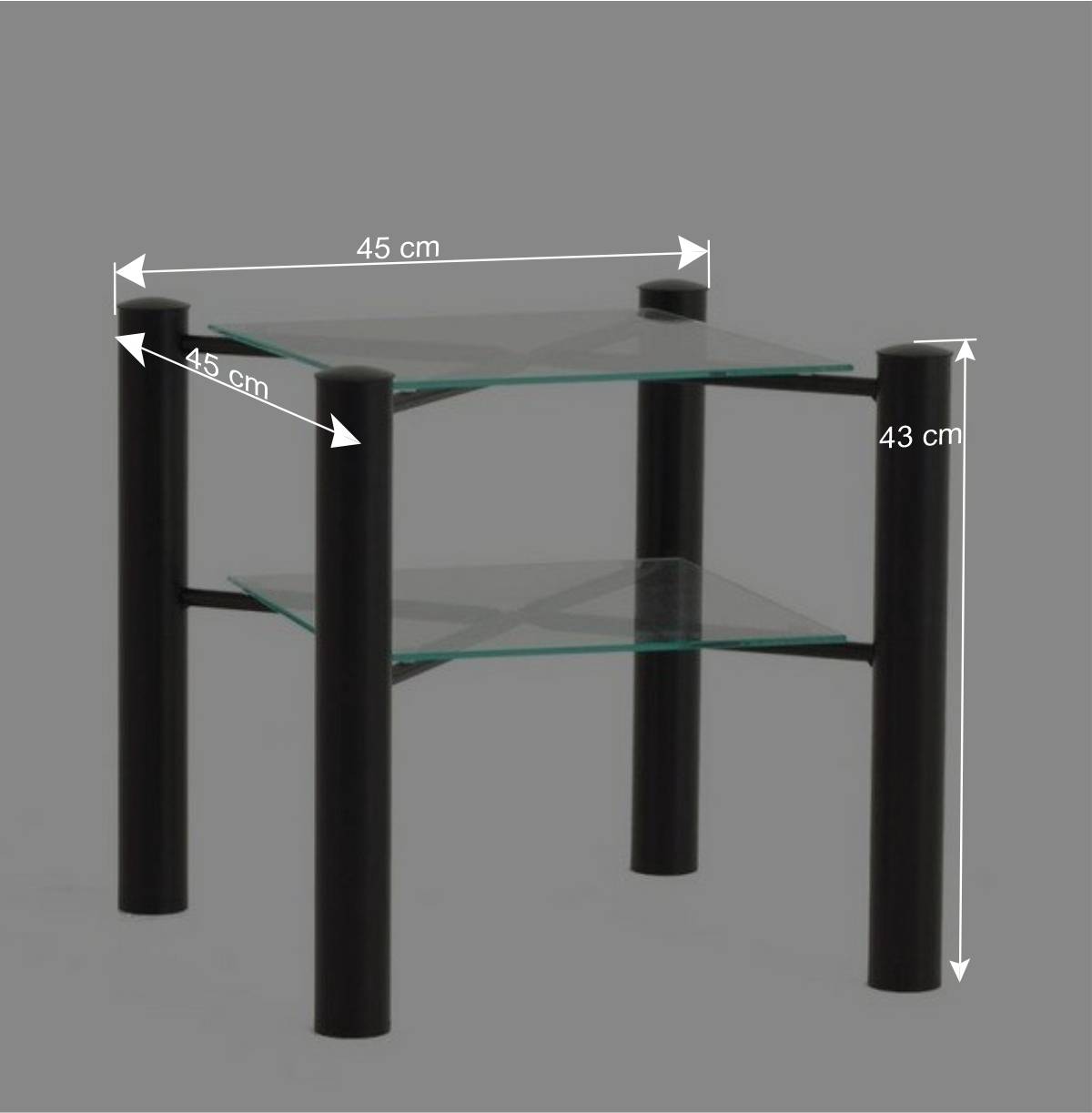 Doppelbett Carlovac aus schwarzem Metall (dreiteilig)