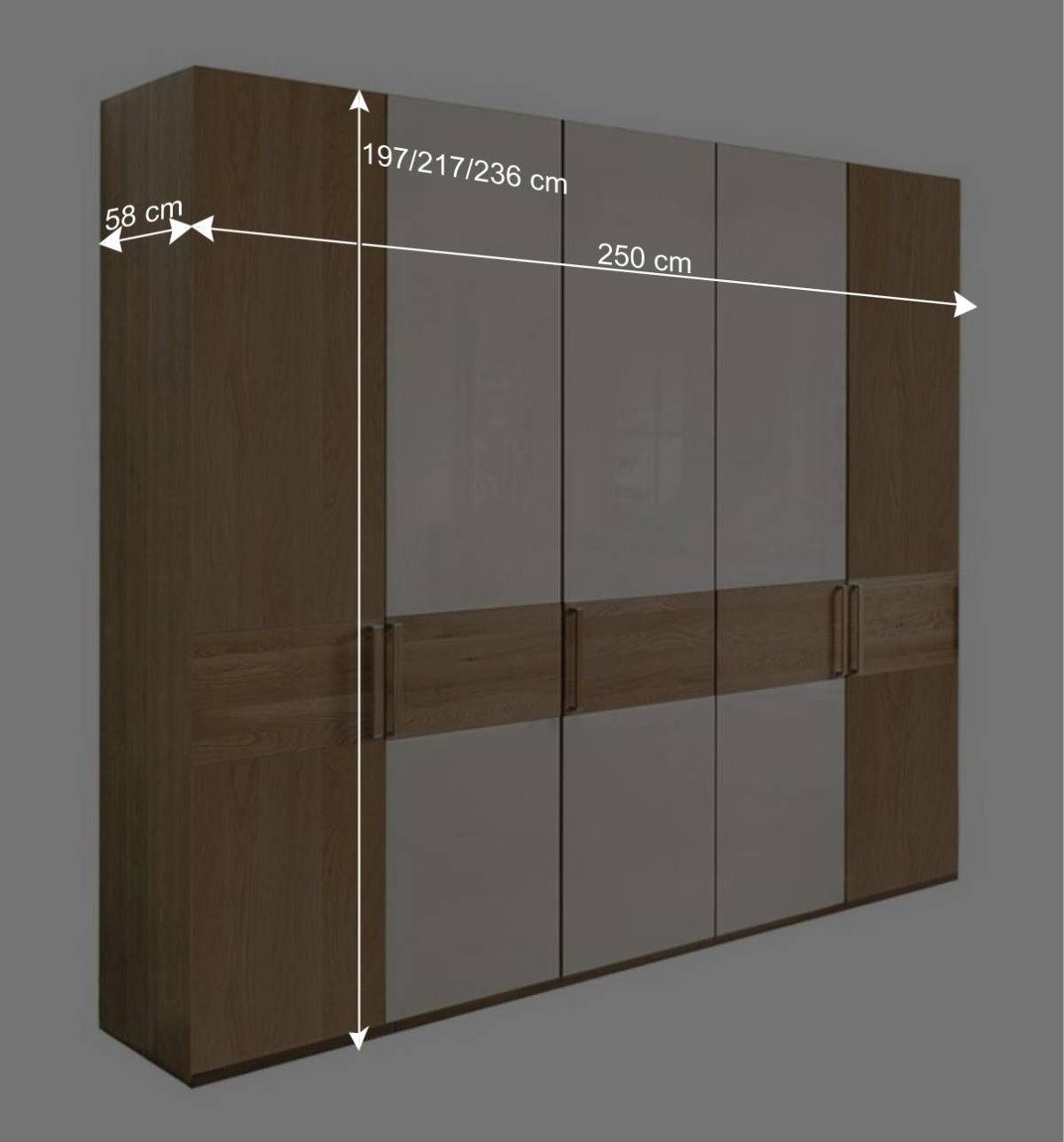 5-türiger Schlafzimmer Schrank mit fünf Türen - Emdsiva IV