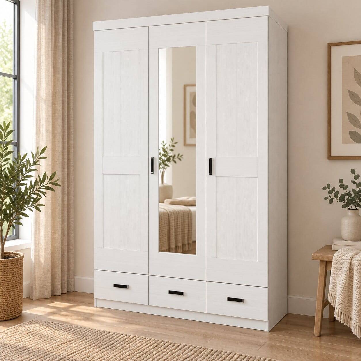 Country Style Schrank in Pinie Weiß - Imtreba I