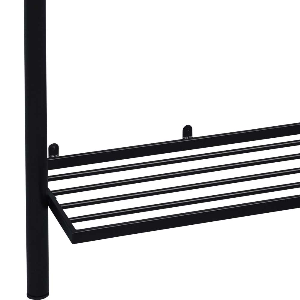 Minimalistische Garderobe in Schwarz mit Glasablage - Jenver