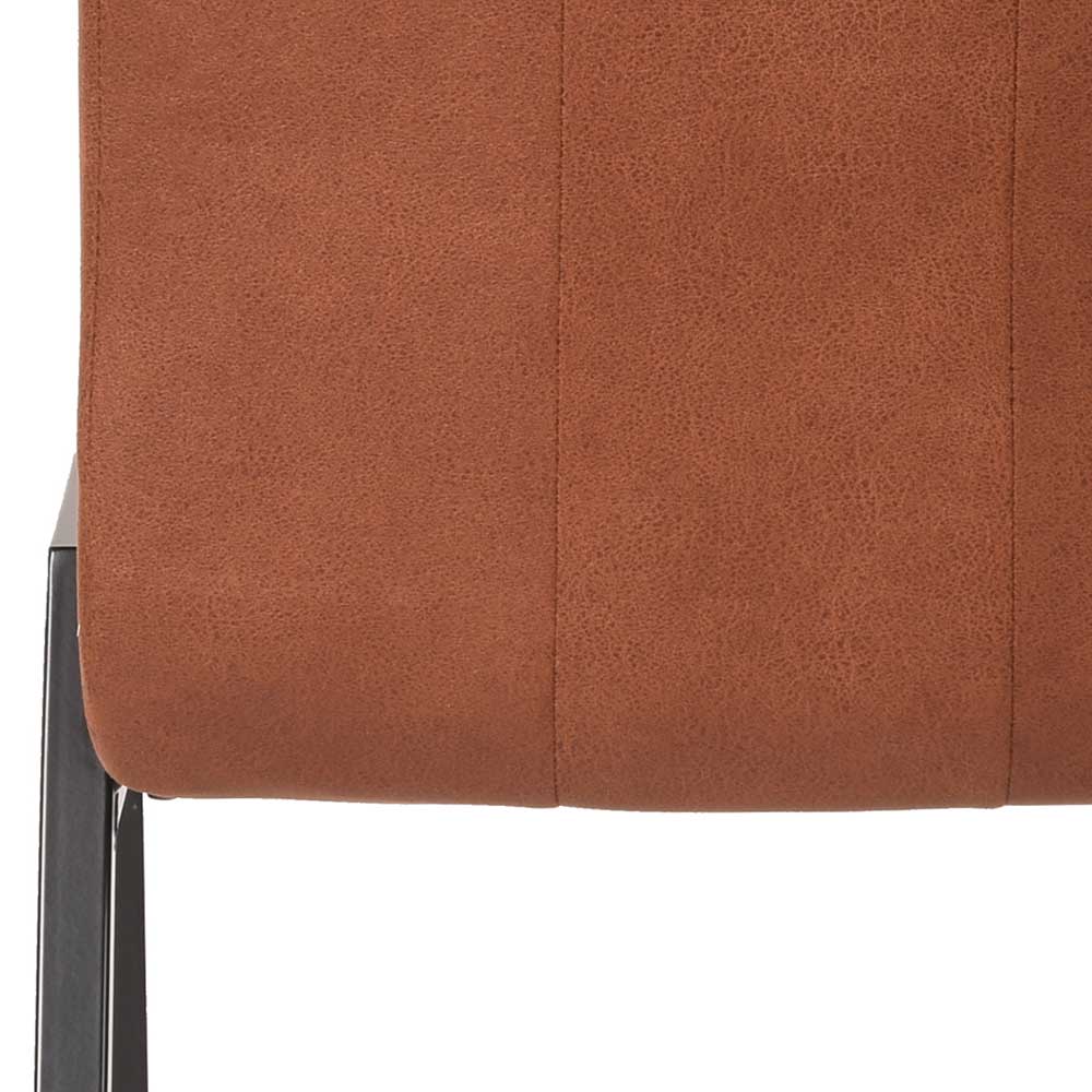 Essstuhl in Cognac Braun & Schwarz - Jefania (2er Set)