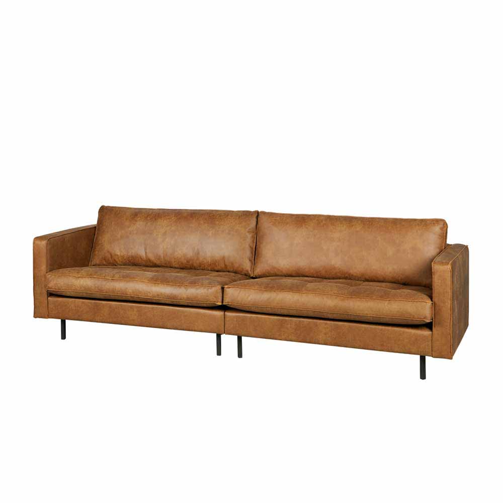 Modernes Ledersofa in Cognac Braun aus Recycling Leder für das Wohnzimmer – Kienta