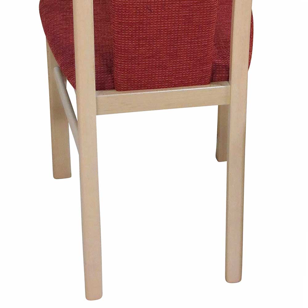 Klassischer Küchenstuhl mit Polsterung Rot Leserias & Buchenholz (2er Set)