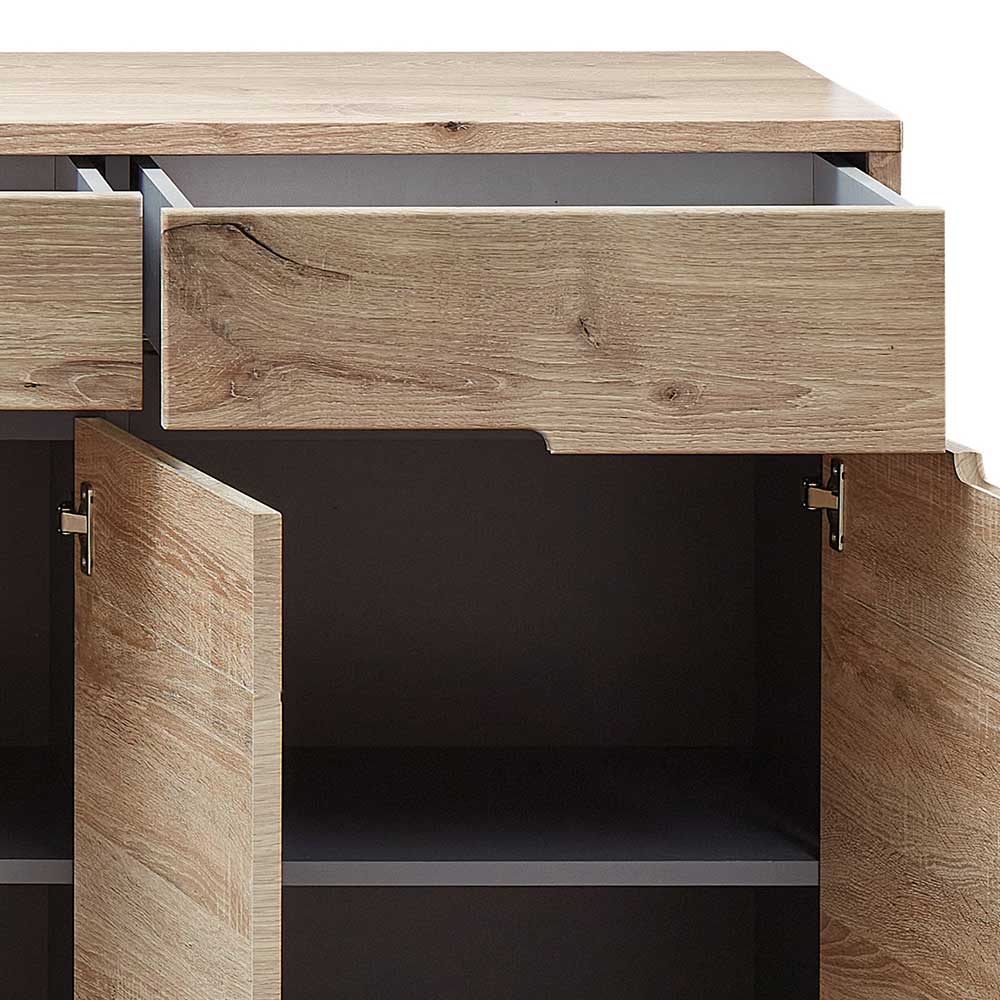 185cm breites Sideboard in Wildeiche Holzdekor - Zelio