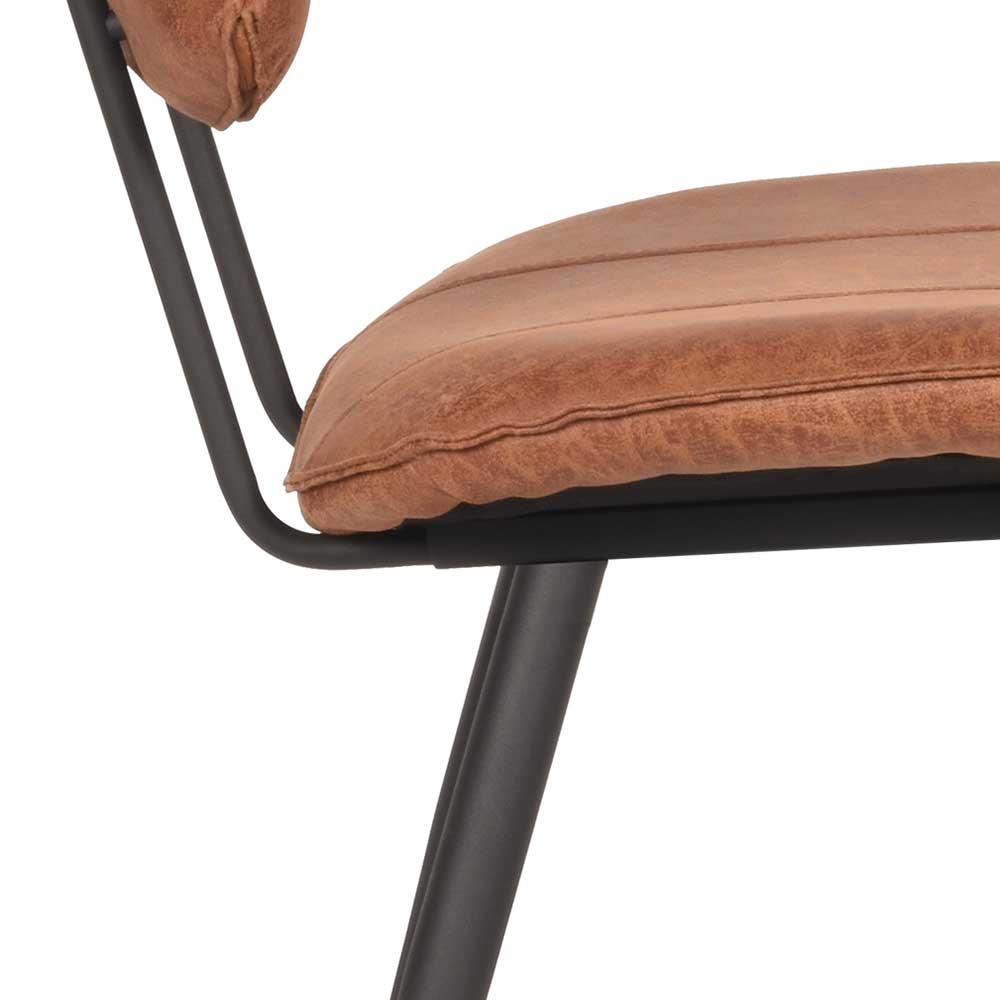 Moderner Kunstlederstuhl in Cognac Braun - Relaxes (2er Set)