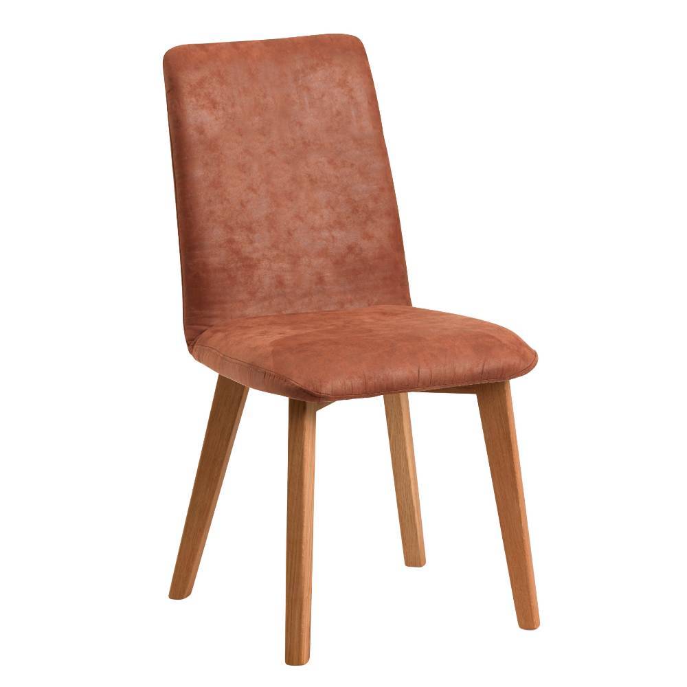 Microfaser-Stühle in Cognac Braun - Oseidon (2er Set)