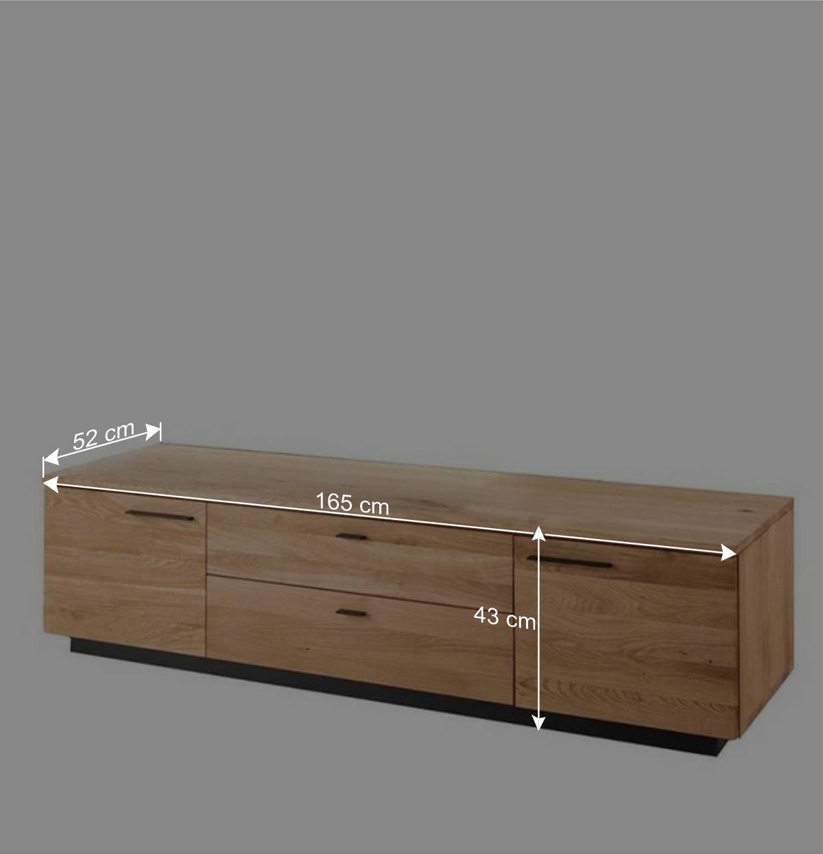 Industrial TV Lowboard aus Wildeiche Massivholz - Manarola
