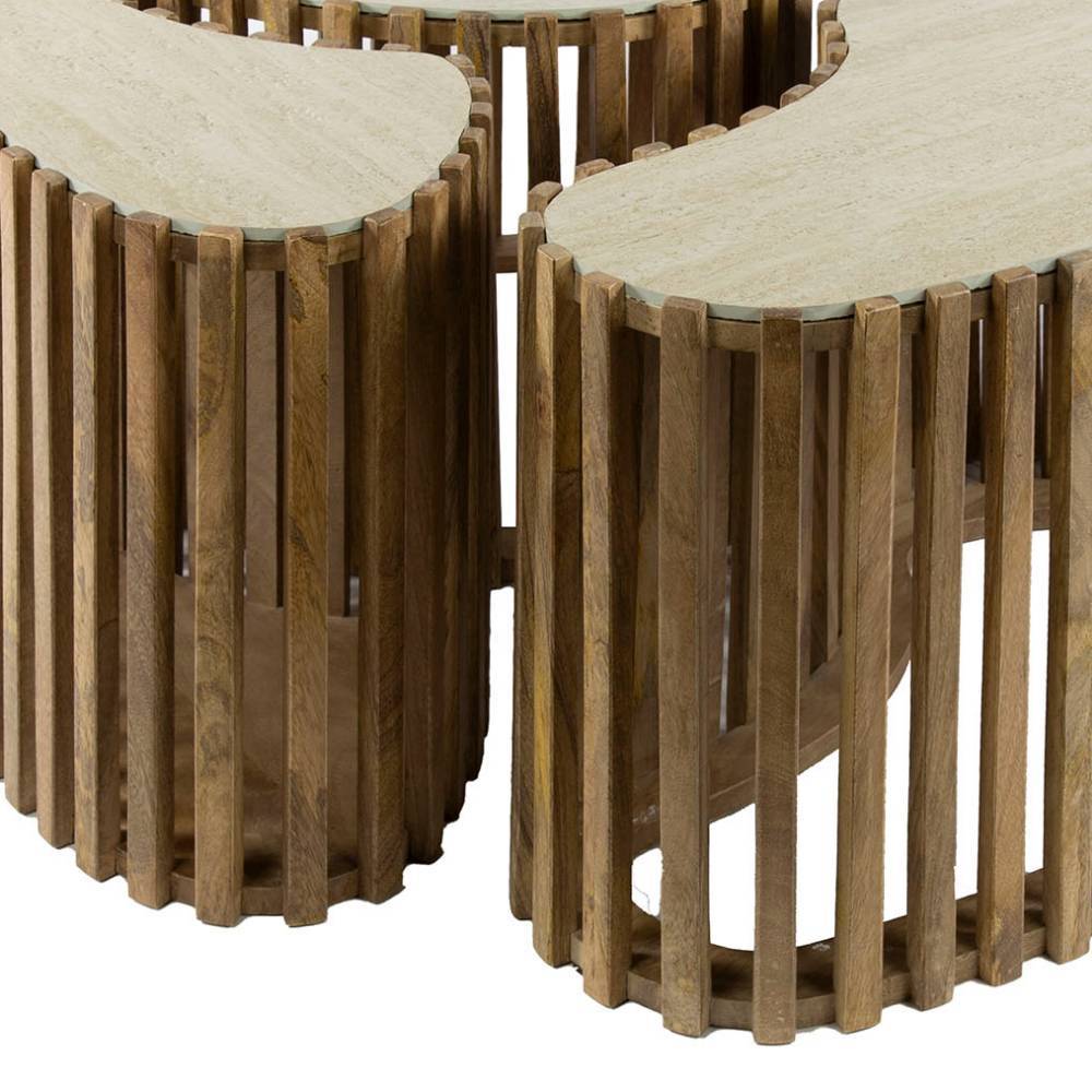 Couchtisch Trio in Mangoholz Sand - Cervasius (dreiteilig)