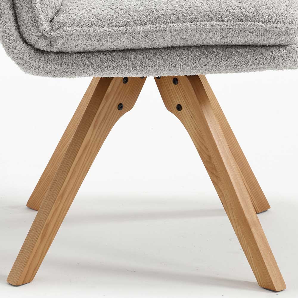 Boucle Esszimmerstühle in Grau - Encantada (2er Set)