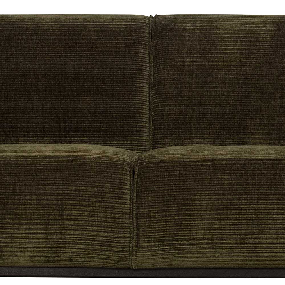 Wohnzimmercouch in Dunkelgrün Cord - Enkolu