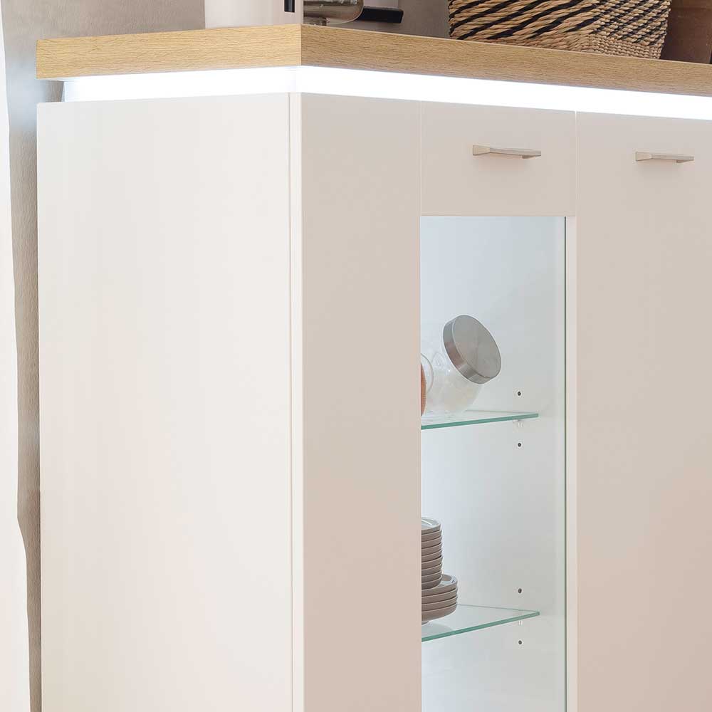 3-türiges Highboard Vitrine beleuchtet LED - Caldri