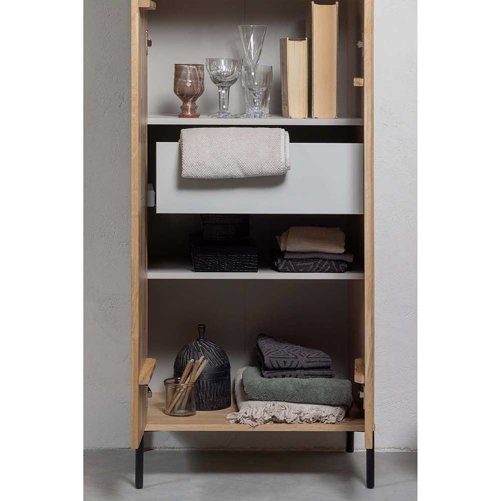 2-türiger Schrank in Eiche & Schwarz - Banyo