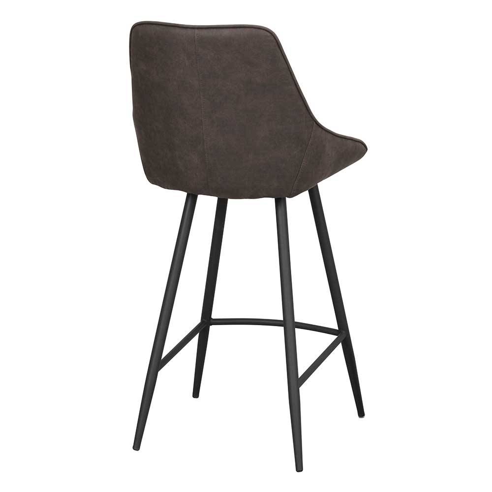Barstühle in Dunkelgrau Microfaser - Ireen (2er Set)