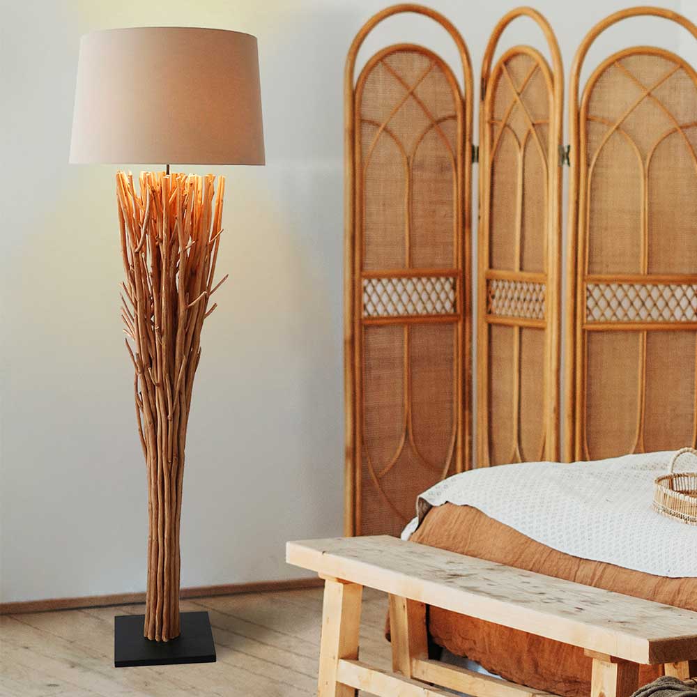 Stehlampe mit Fuß aus Treibholz Ästen - Duffy