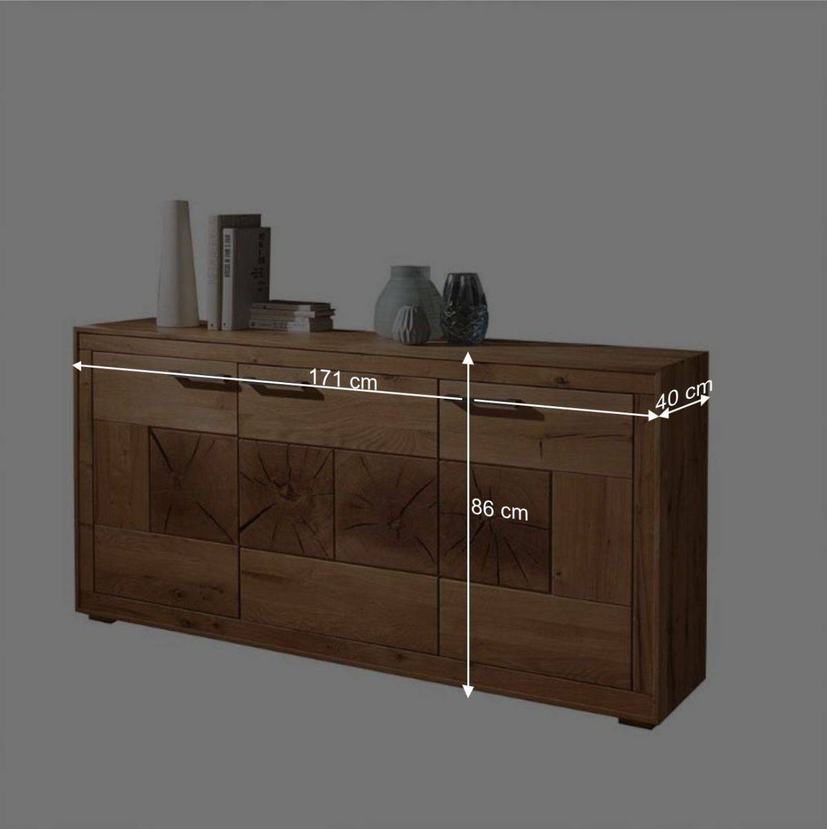 Wildeiche Sideboard Troncon in 171 cm Breite