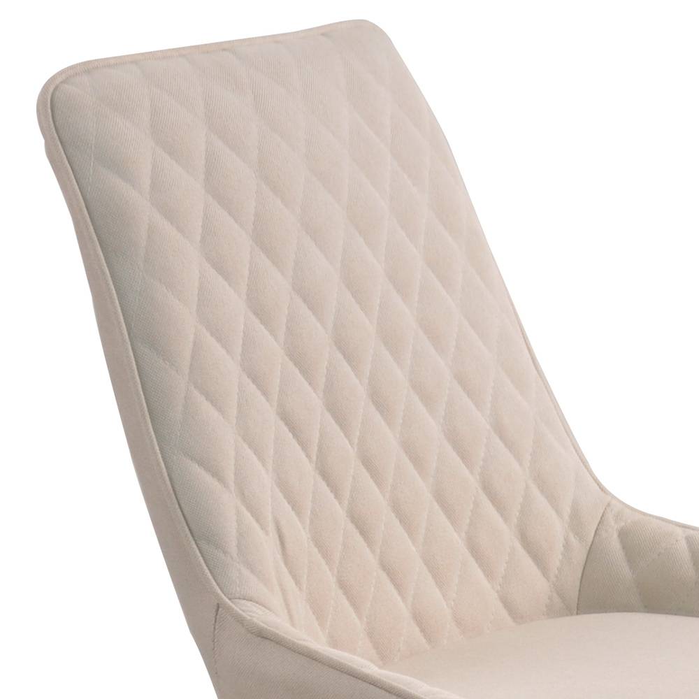 Esszimmerstuhl in Creme Microfaser - Unesc (2er Set)