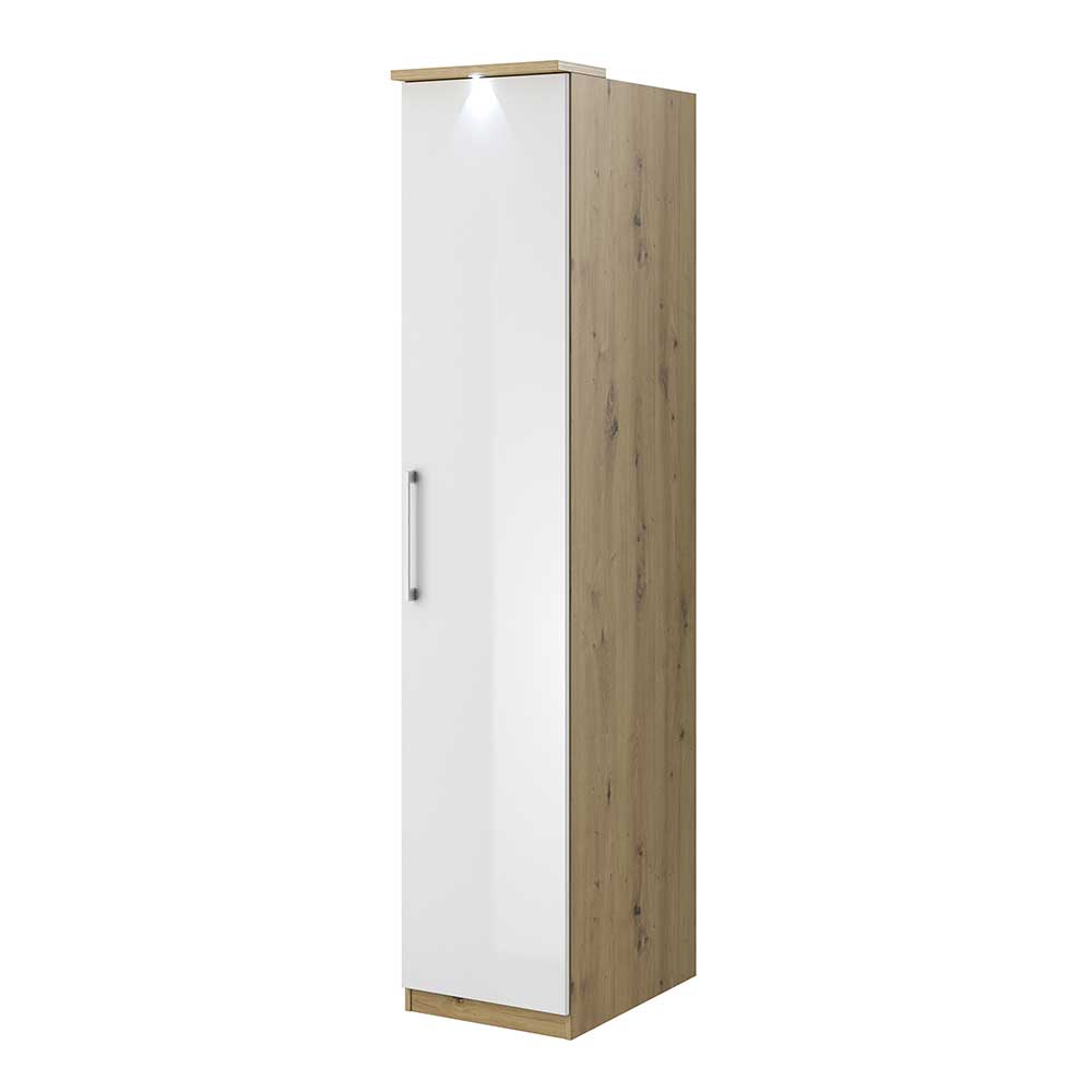1-türiger Schrank mit Hochglanz Tür in Weiß - Cute I